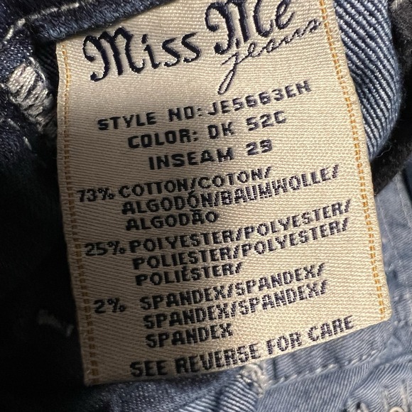 Miss Me Mid-Rise Bootcut Jeans Size 25| Buckle Rhinestone Detail| Y2K Western - Picture 7 of 8
